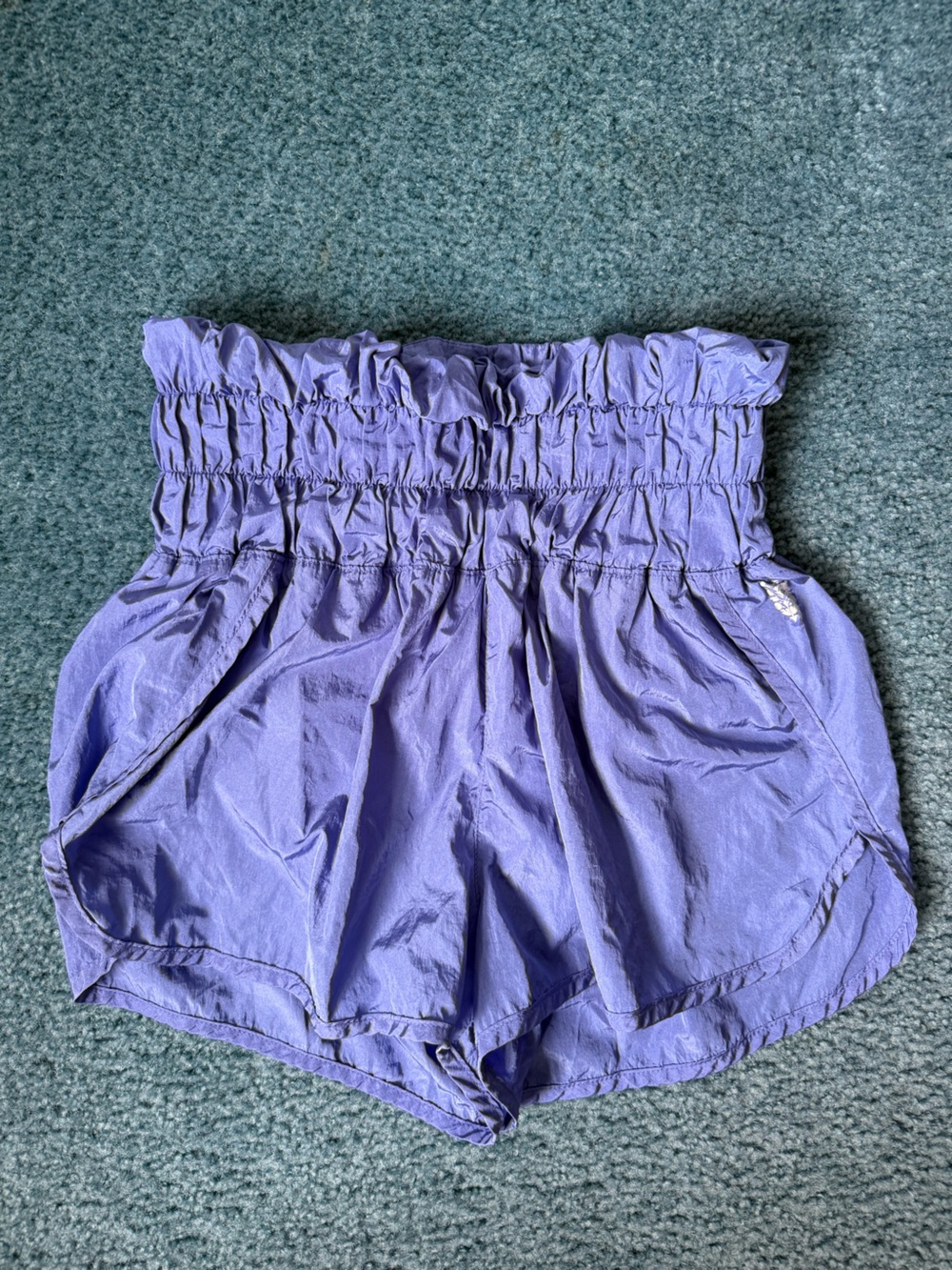 Free People Lavender High-Smocked Waist Athletic Shorts